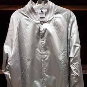 Augusta silver satin track jacket